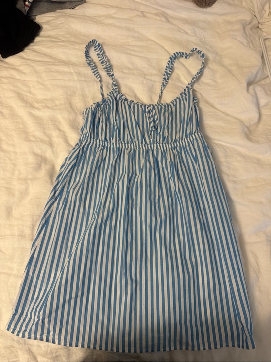 aerie Dresses & Skirts - Aerie Blue and White Striped Spaghetti Strap Sundress